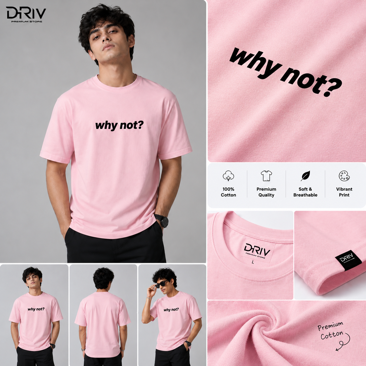 Why Not Pink Oversized Tee