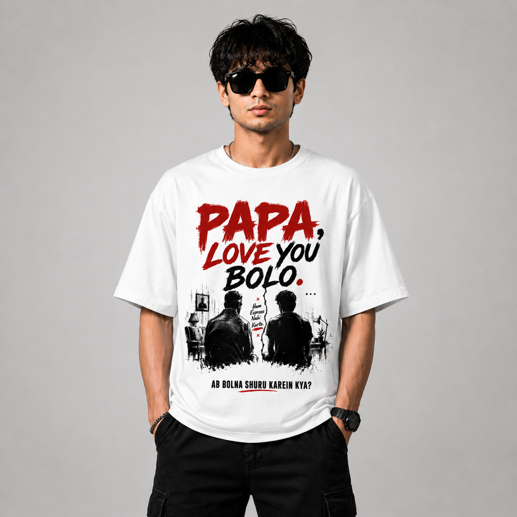 Papa Love You Bolo Oversized Tee