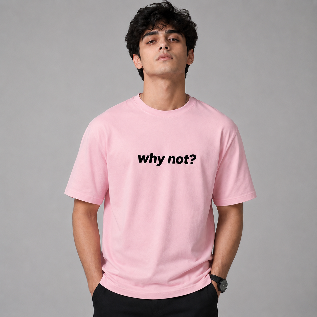 Why Not Pink Oversized Tee