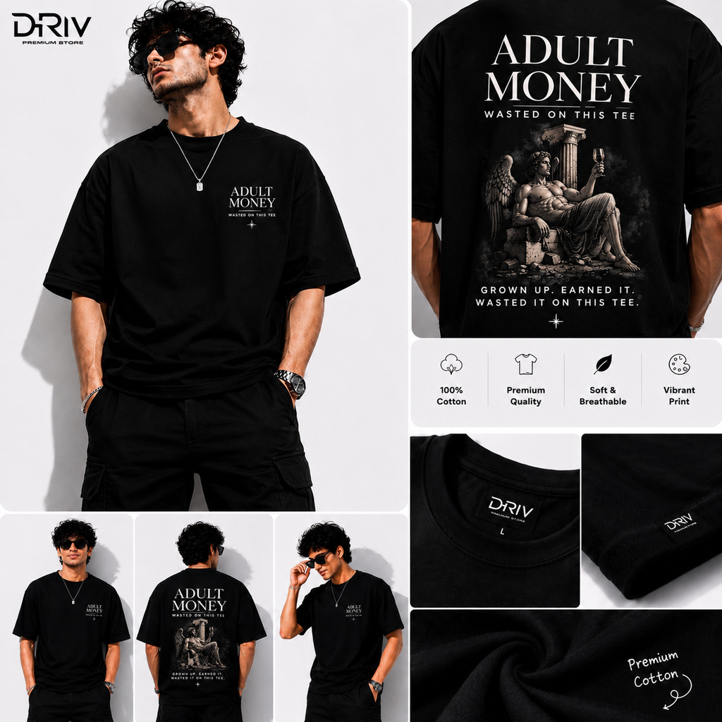 Adult Money Wasted Oversized Tee