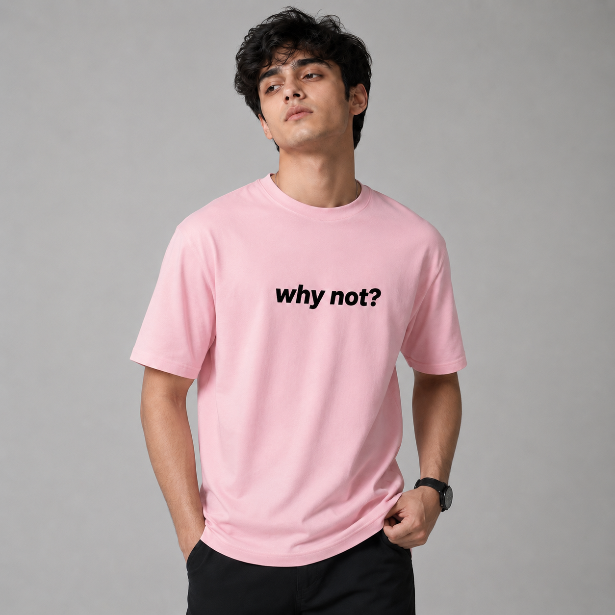 Why Not Pink Oversized Tee